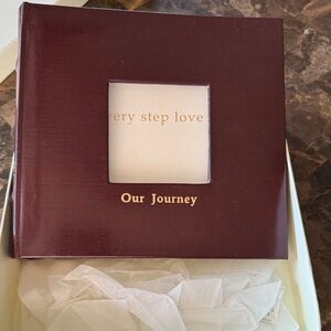 Burgundy Photo Album with Gold Text